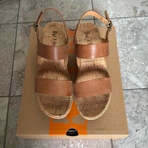 VGUC Korks leather sandals.